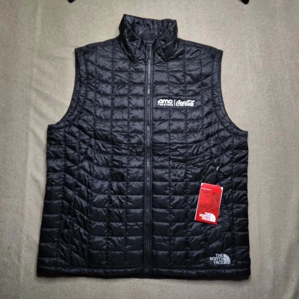 The North Face ThermoBall Trek Puffer Vest Mens L Black NWT AMC/Coca-Cola Logo